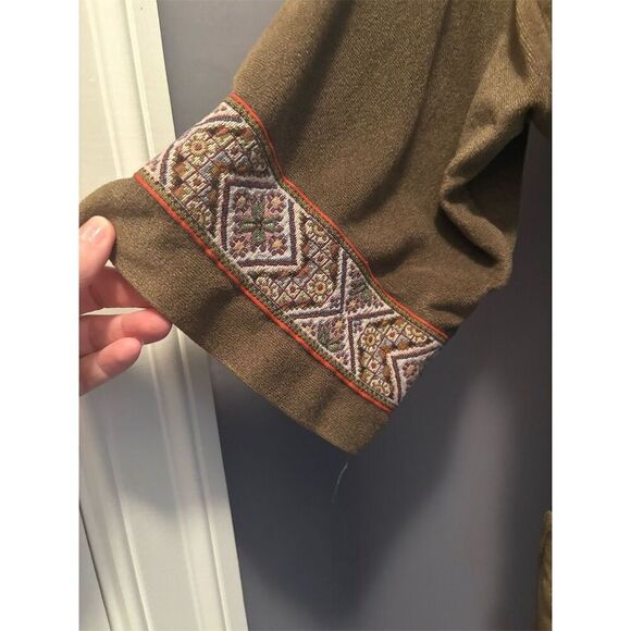 Pierre Cardin Men's Brown Embroidered Robe One Size Lightweight Tie Closure - Picture 6 of 9